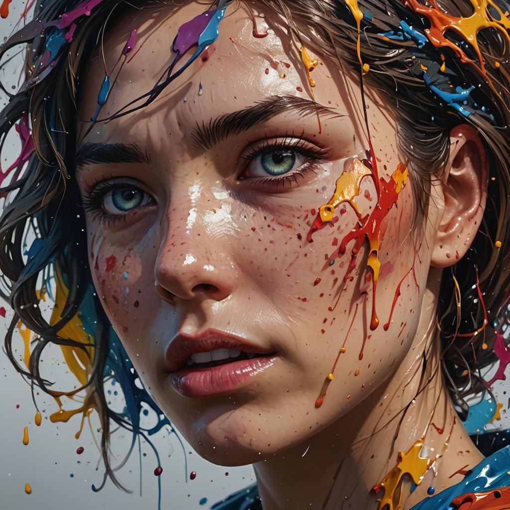 Hyperrealistic Detailed Face in Dramatic Lighting