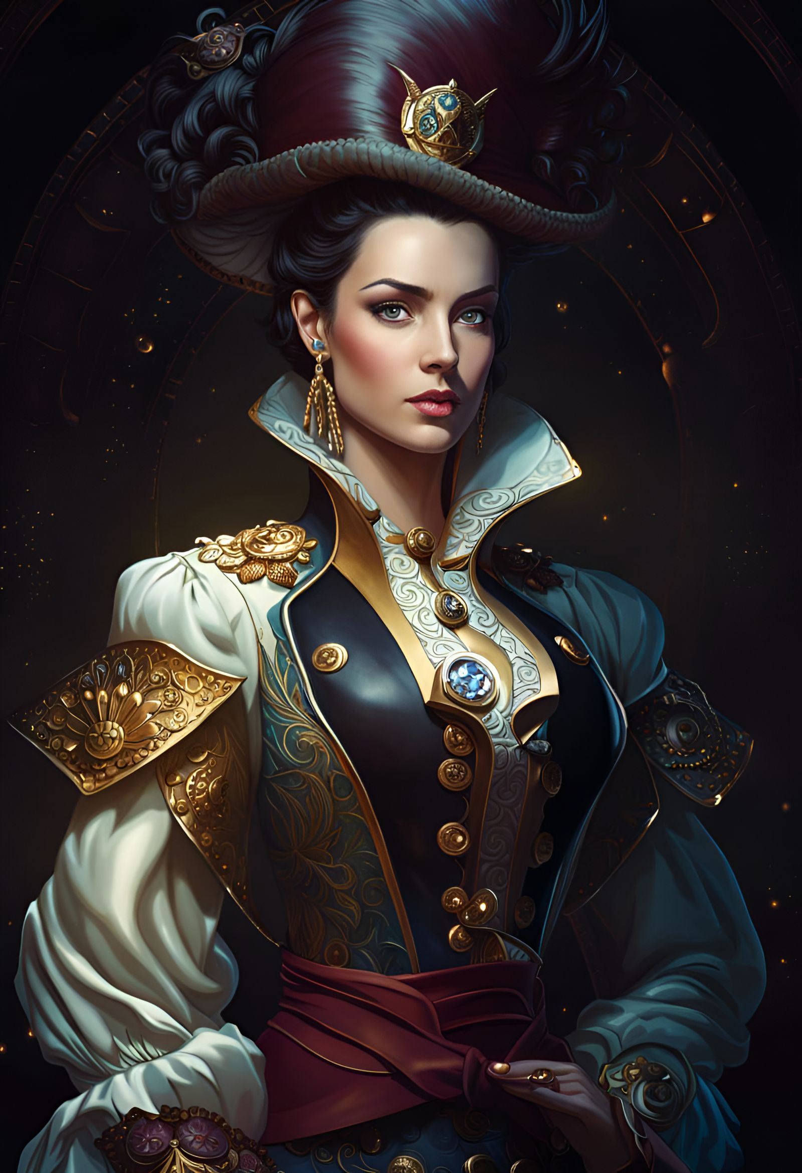 Space Pirates in Marbled Oil Splash Style