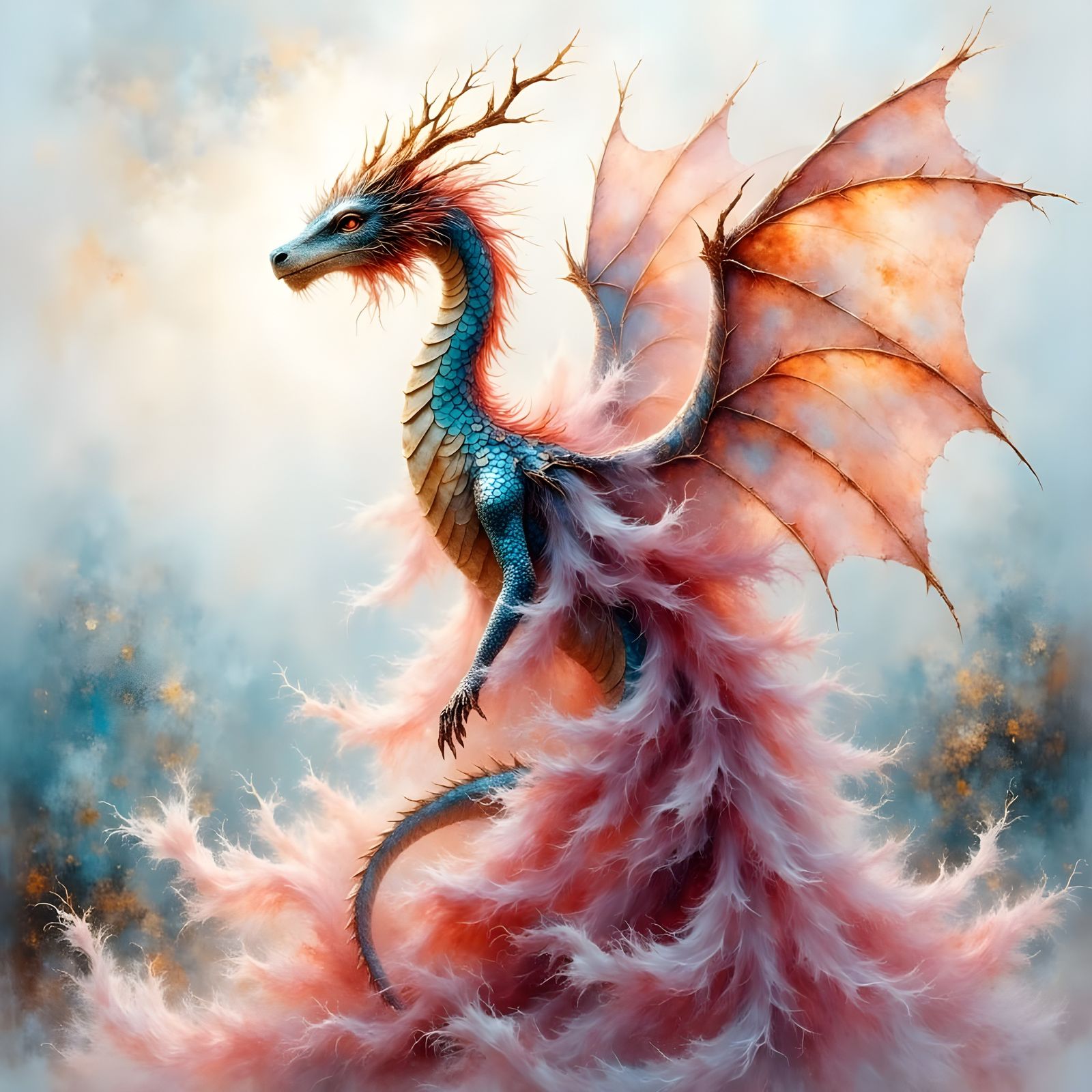 Ethereal Dragon in Twilight Shadows