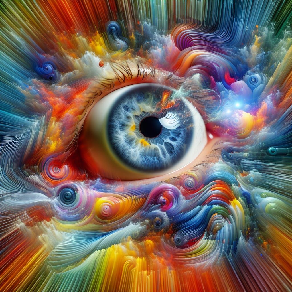 Surreal Eyeball in Vivid Psychotic Swirl