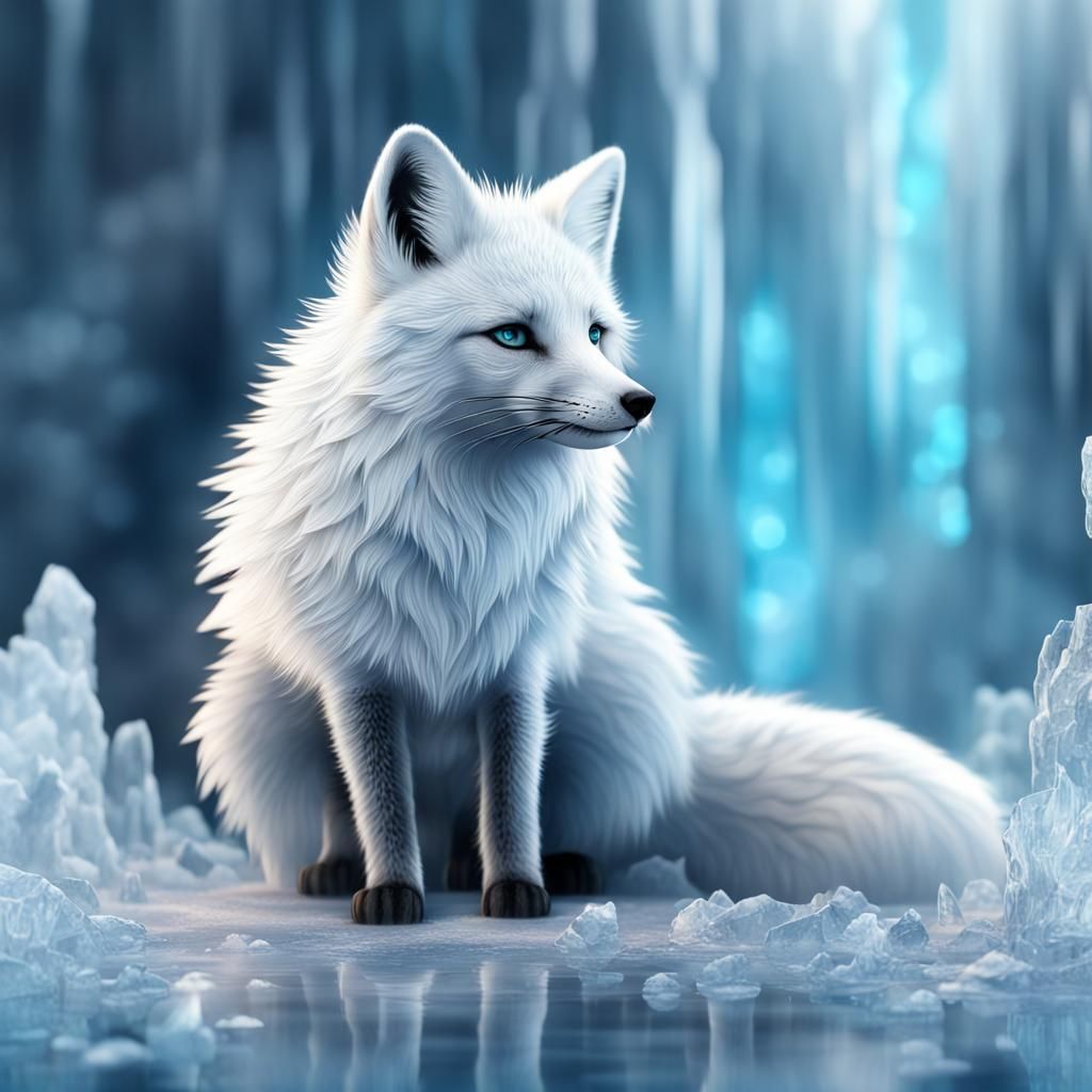 Magical Ice Fox in Detailed 8K Resolution