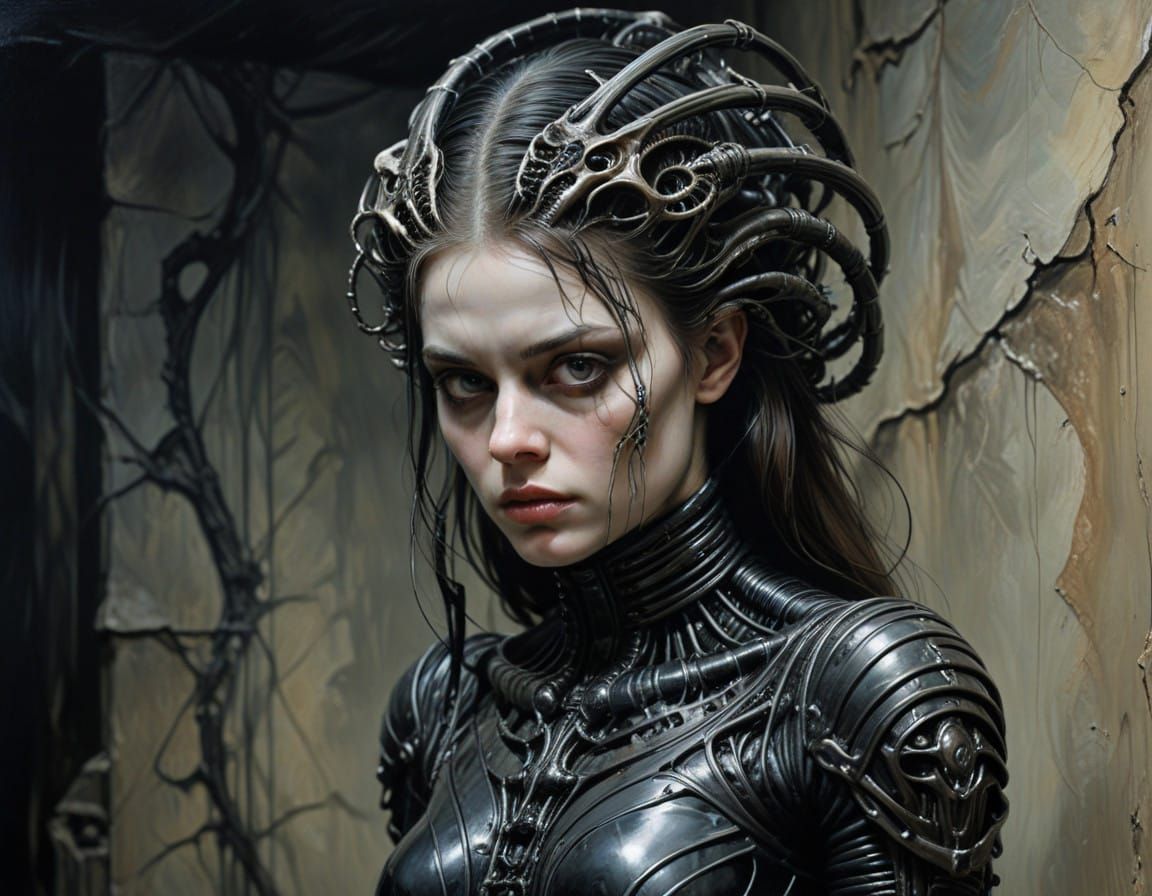 Ethereal Young Woman Lost in Existential Shadows