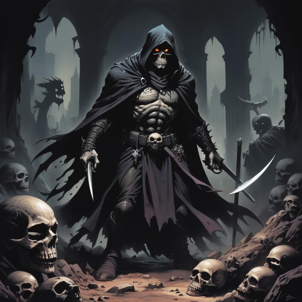 Grimdark Comic Book Illustration