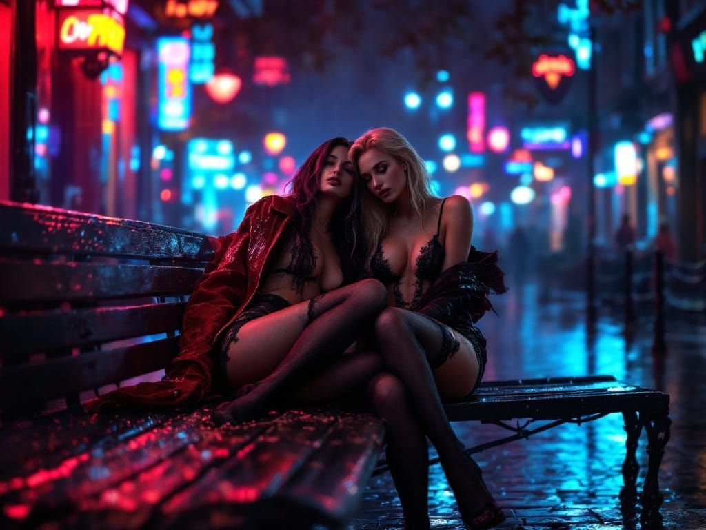 Red Light District, Skarlett, Kylie, Pantyhose, Bench