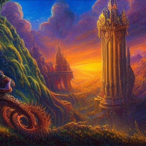 Surreal Post-Apocalyptic Landscape in Digital Art Style