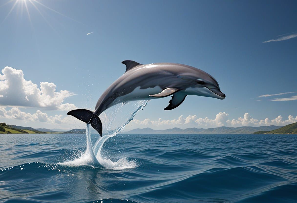Surreal Water Form Transforms into a Leaping Dolphin