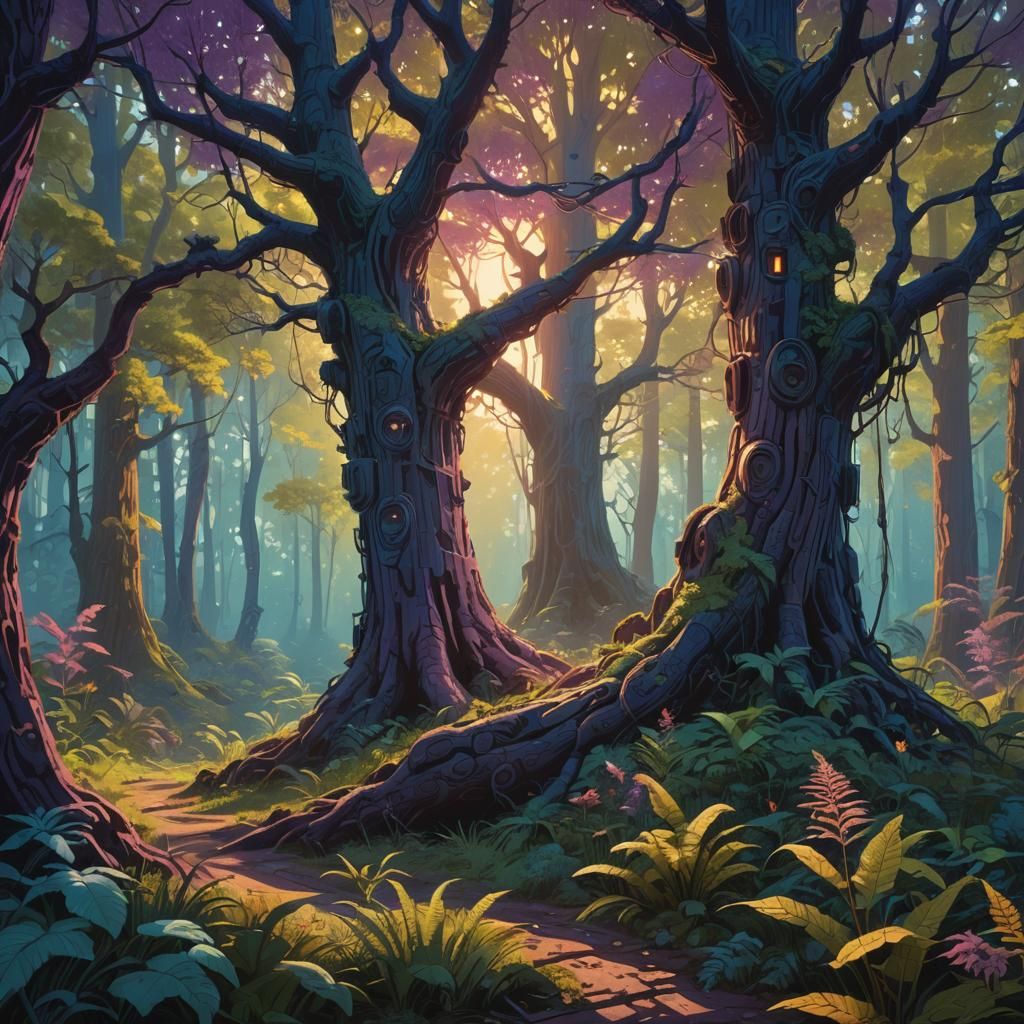 Mystical Forest Balalaika: Digital Art in 8K