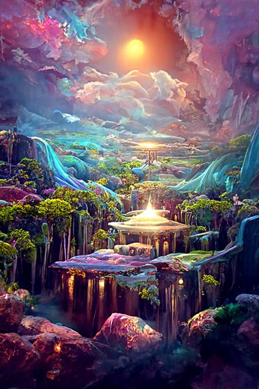 Enchanting Fantasy Castle Landscape in Ethereal Style