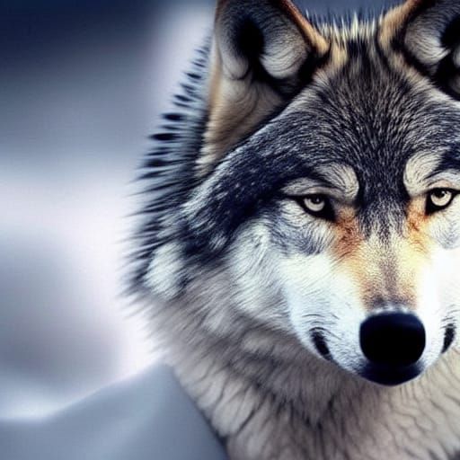 Detailed Wolf Painting in Fantasy Style