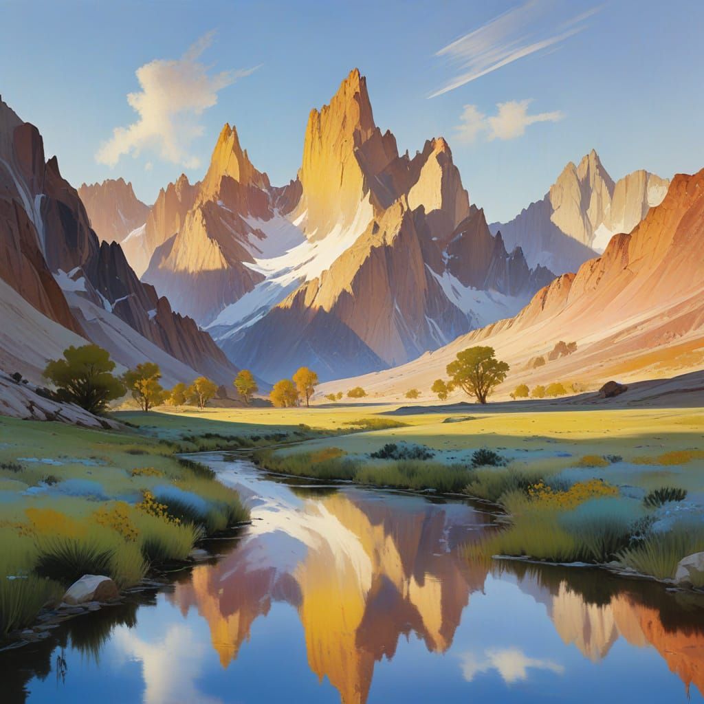 Mount Whitney Valley Landscape at Dawn