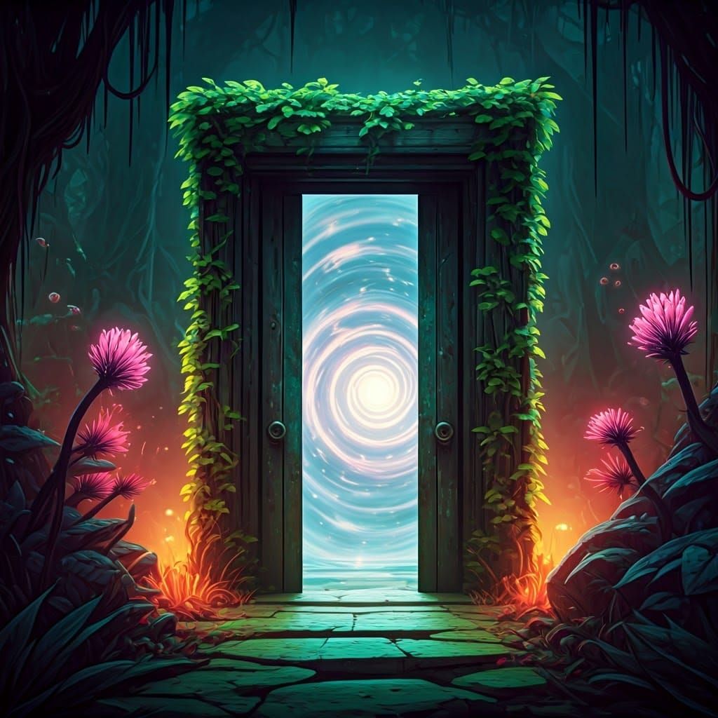 Alien Jungle Portal: Detailed Matte Painting