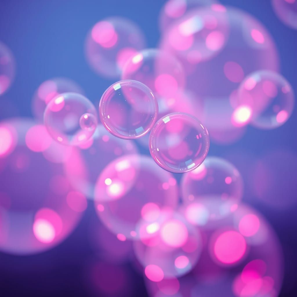Pastel Bubbles: Hyperrealistic Close-Up Photography