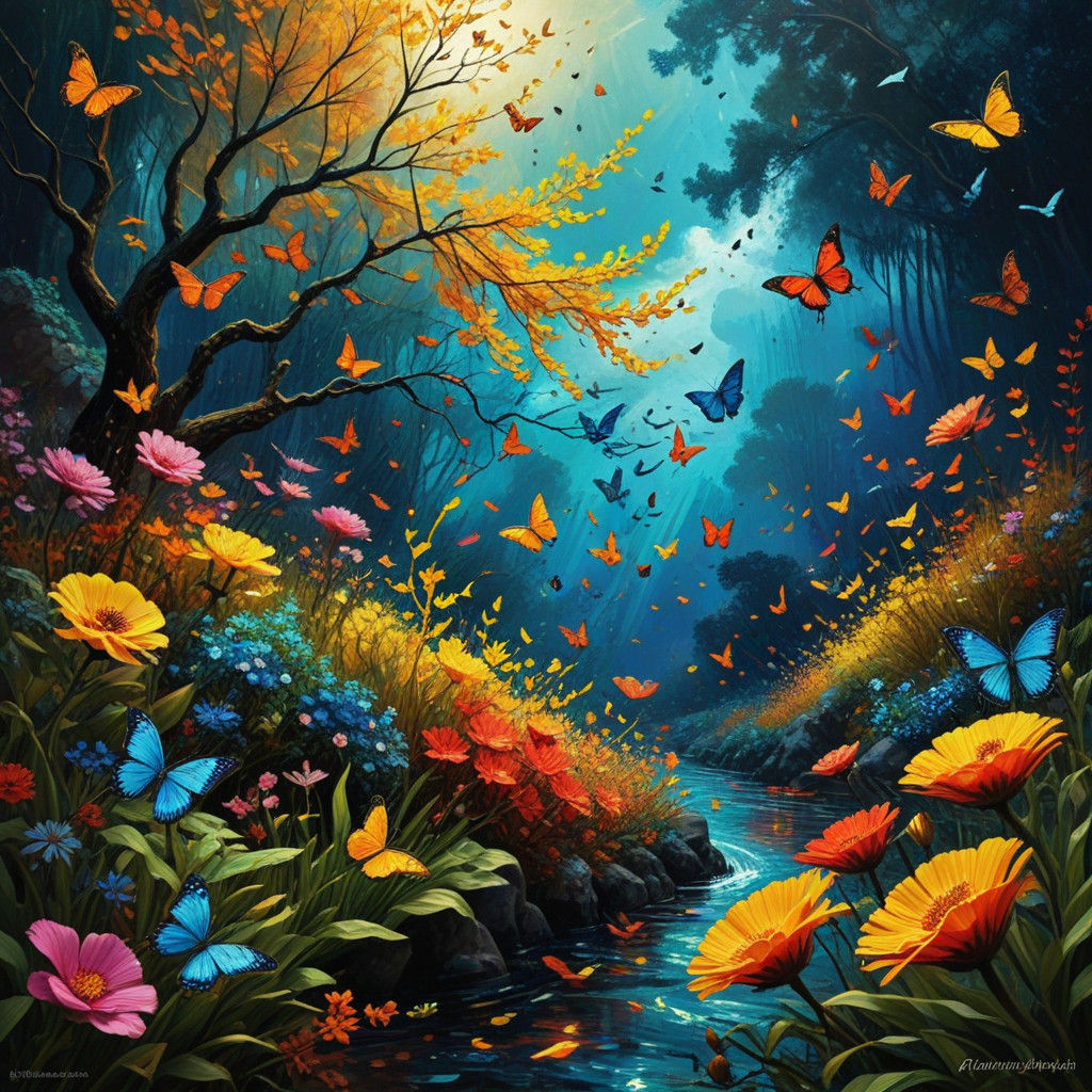 Synthetic Combinatorial Landscapes in Vibrant Earth Tones