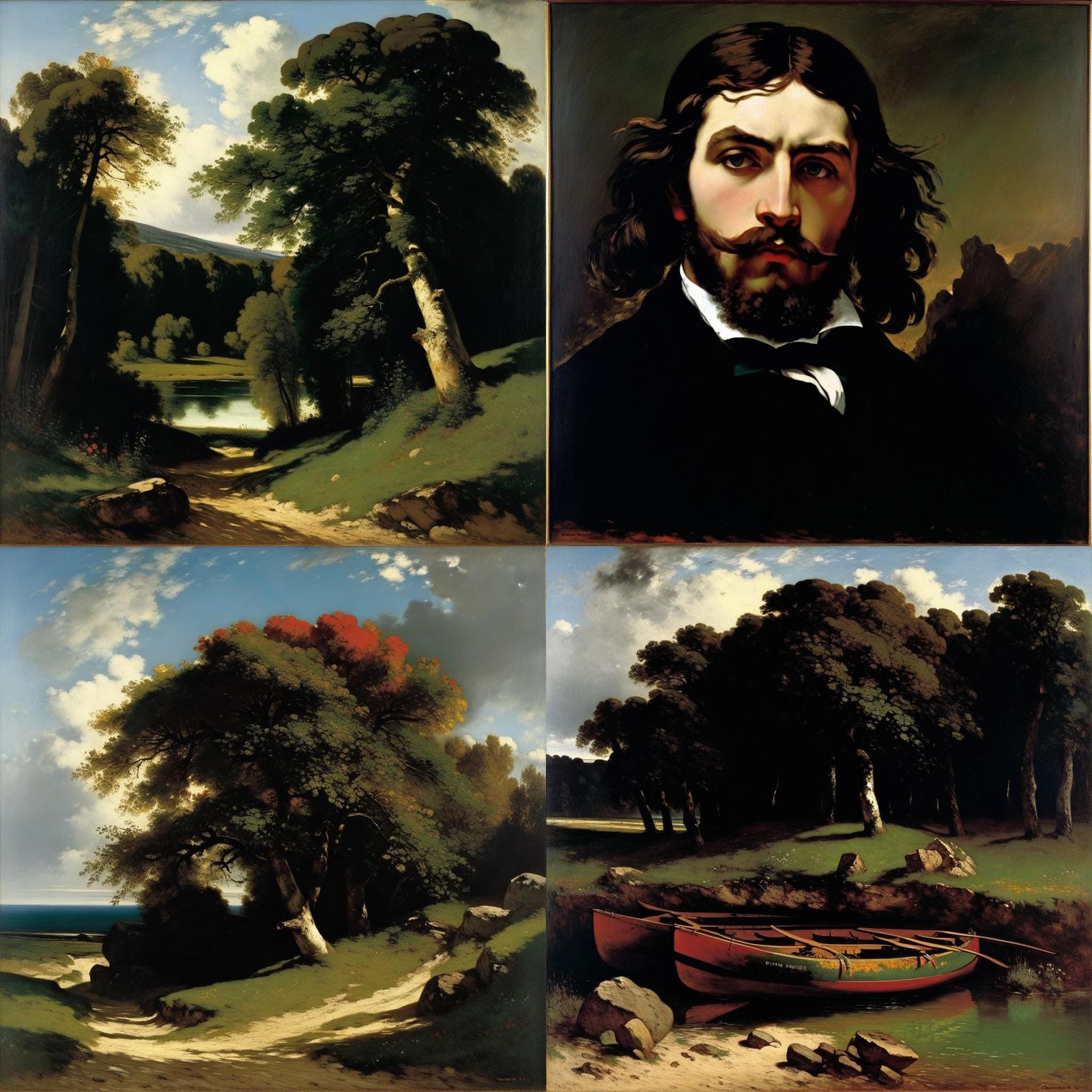 Realist River Landscape in the Style of Courbet