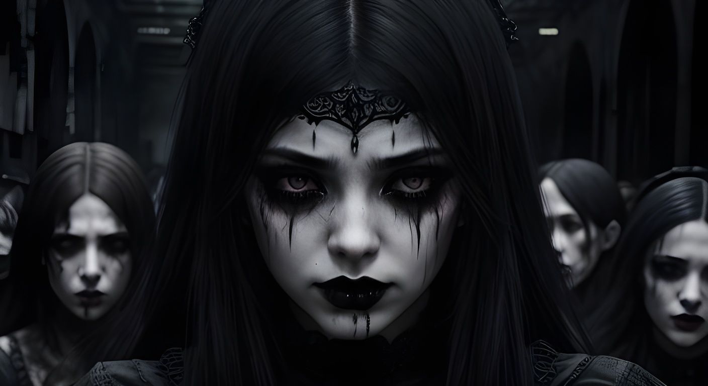 Gothic Women's Despair in Abandoned Building