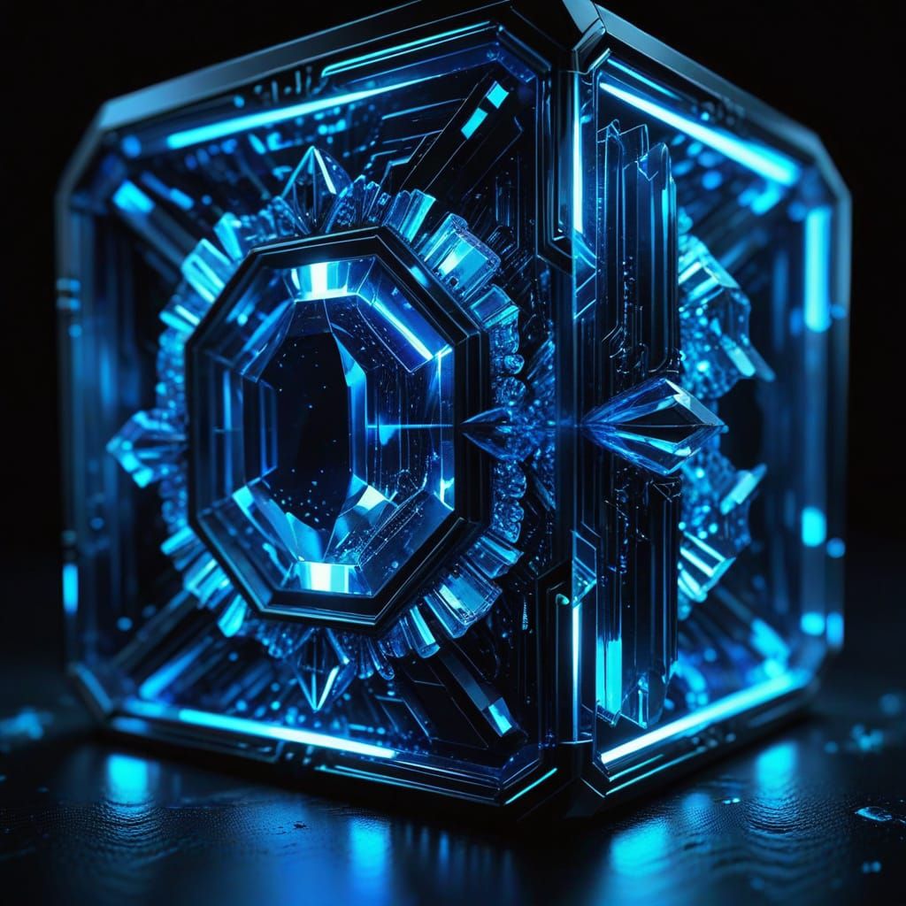 Neon Noir Crystal Jewelry in Sci-Fi Style