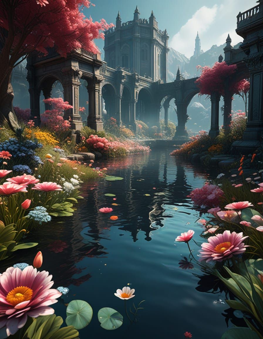 Fantastical National Water a Flower Day Art