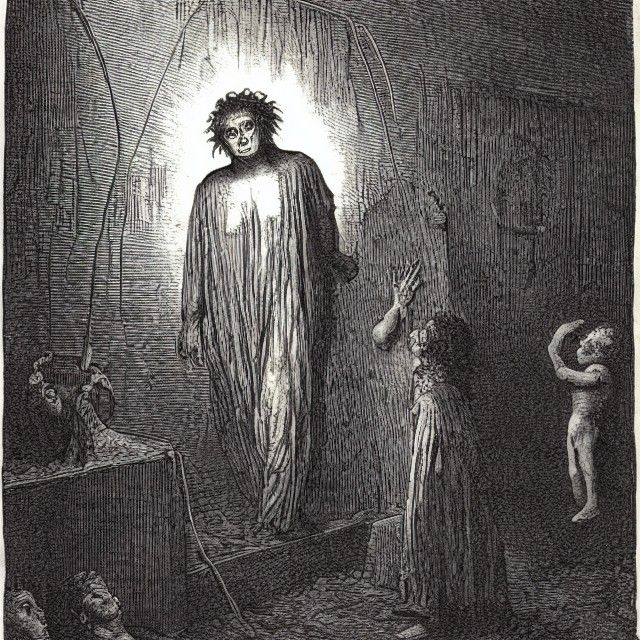 Horrific Basement Creature in Doré Style