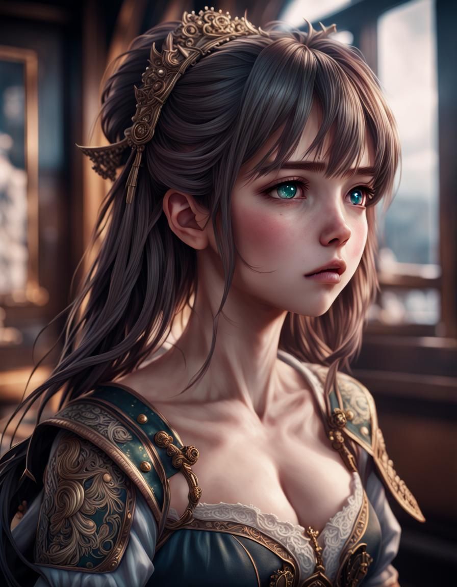 Hyperrealistic Waifu with Intricate Details in HDR