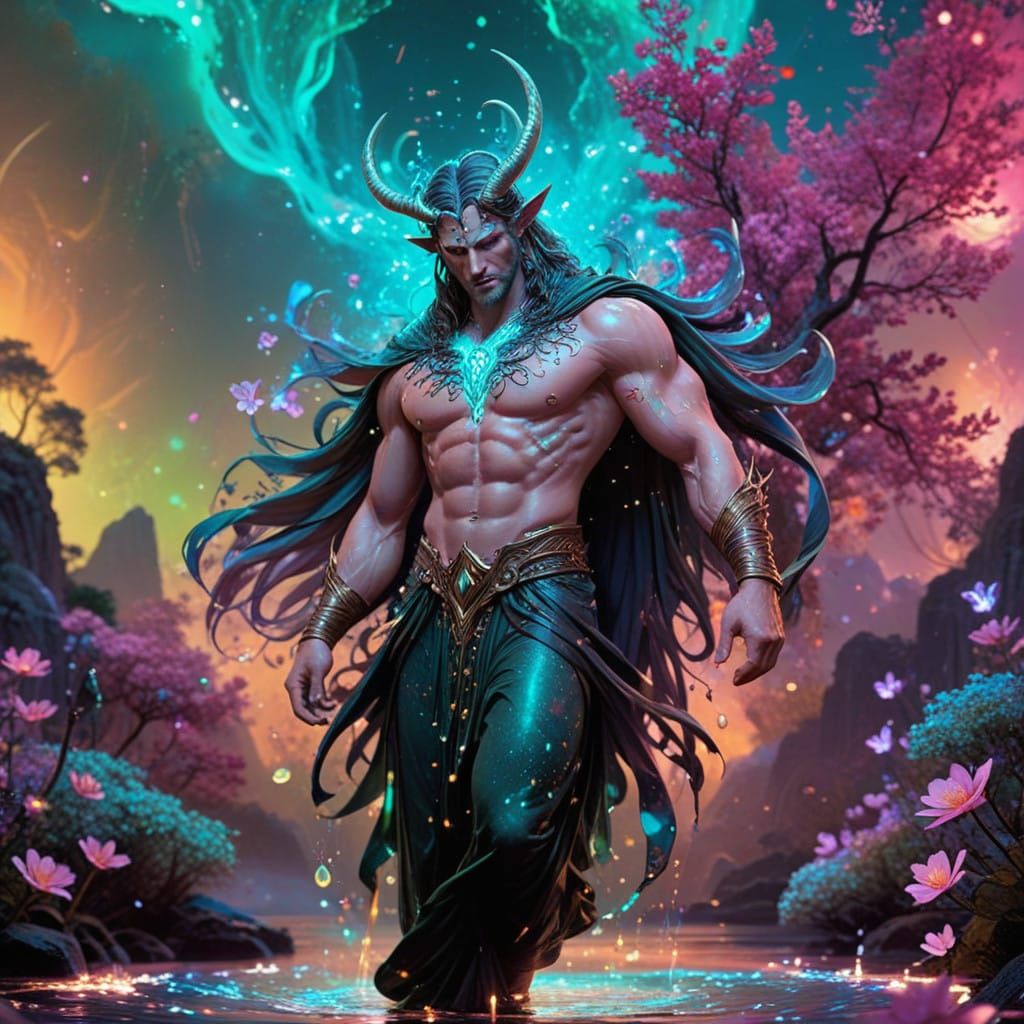 Enigmatic Fantasy Being in Ethereal Veil