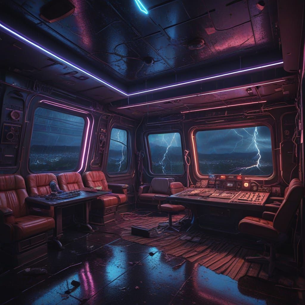 Hyperrealistic Abandoned Spaceship Interior in Cinematic Sty...