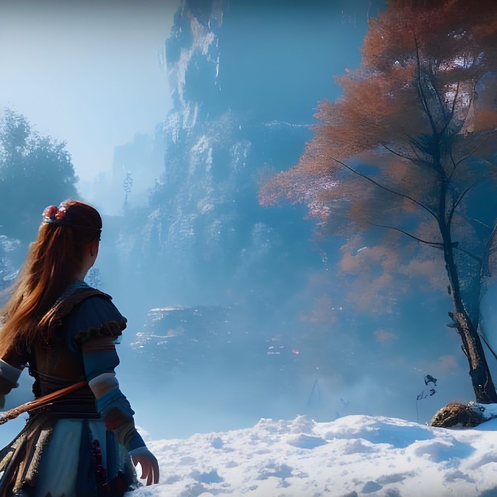 Aloy Dancing in Horizon Zero Dawn: 8K Hyperrealism