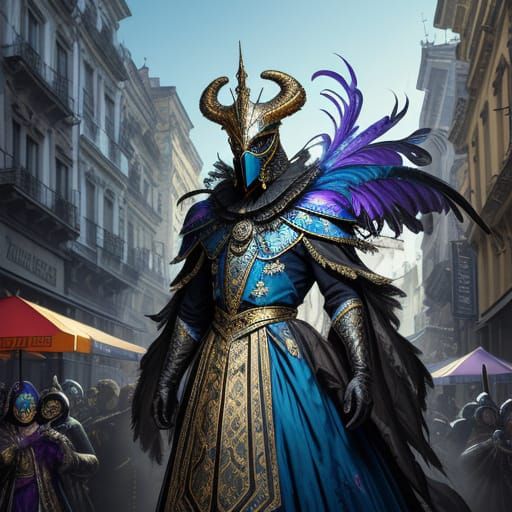 Hyperrealistic Carneval Scene in Vibrant Colors