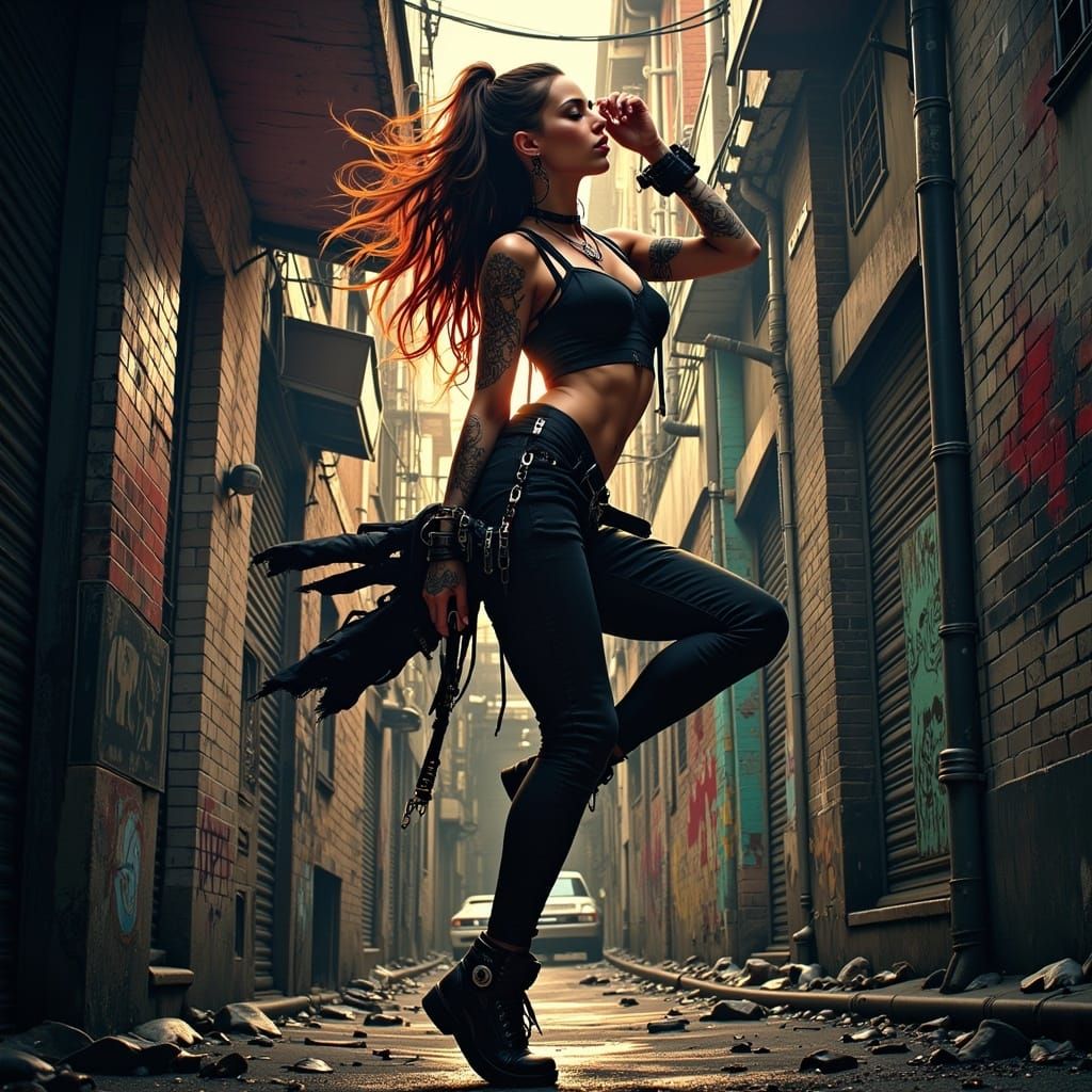 Dynamic Street Dancer in Photorealistic Style