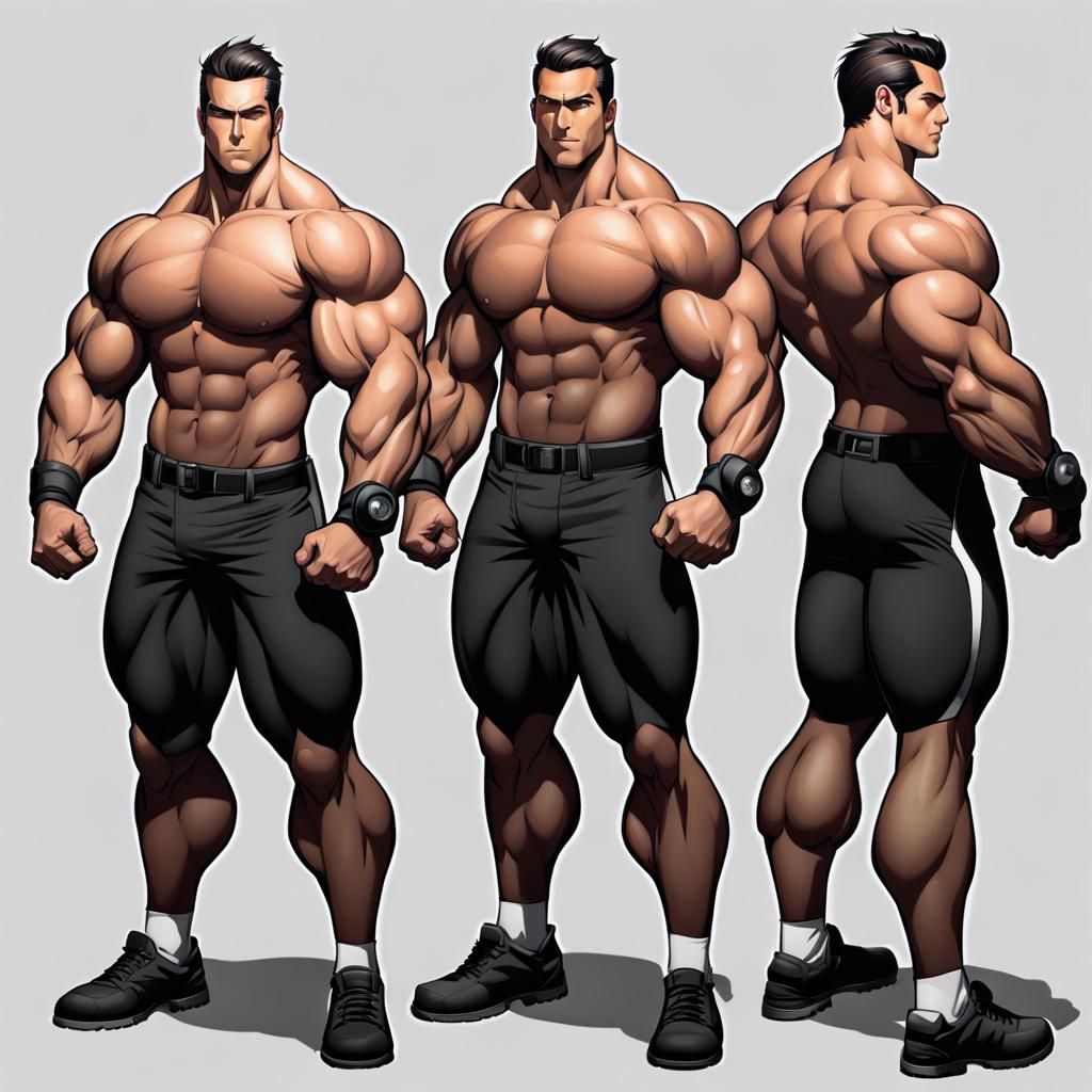 Hyper Muscular Man Size Comparison