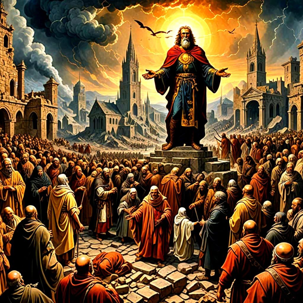 Apocalyptic Endtime Figure in Dark Fantasy Style