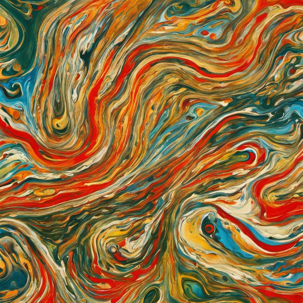 Psychedelic Bacteria in Expressionist Abstract Style