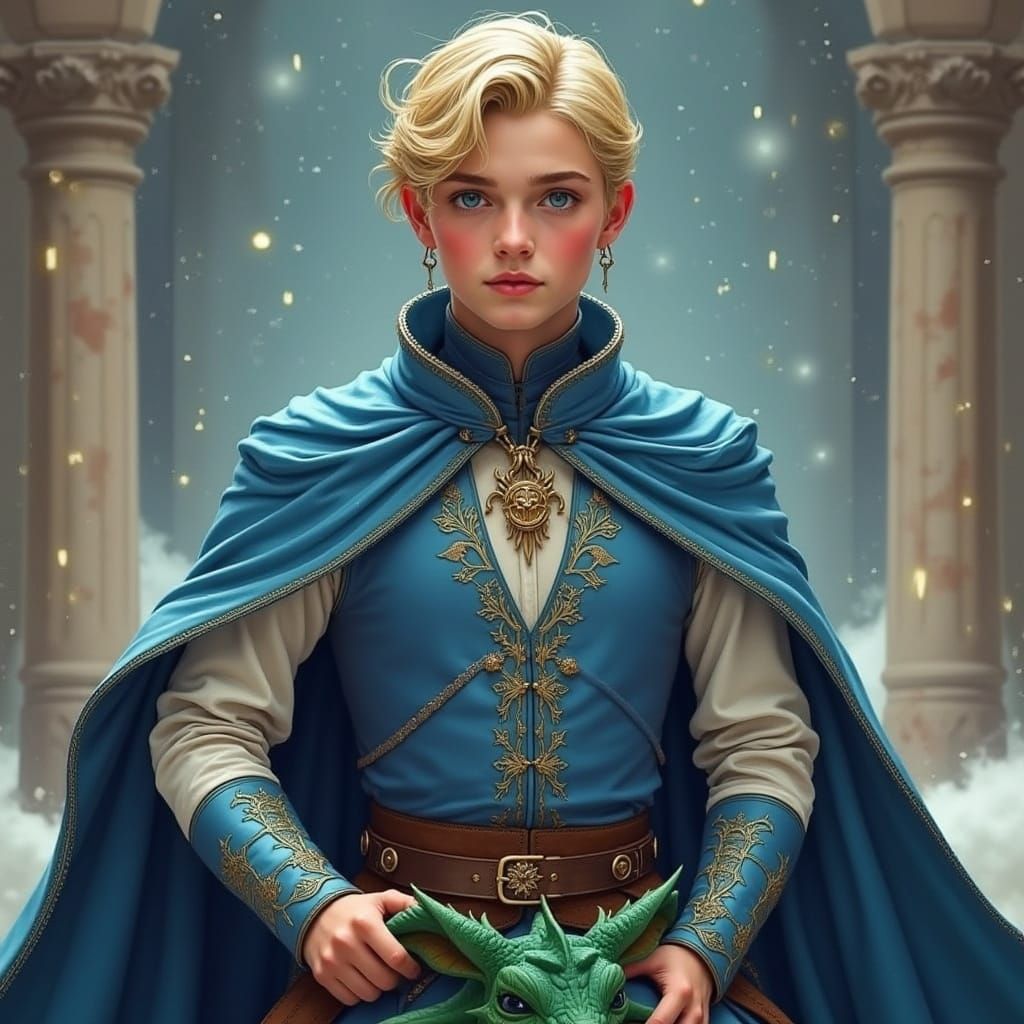 Targaryen Prince Rides Dragon in Starry Sky