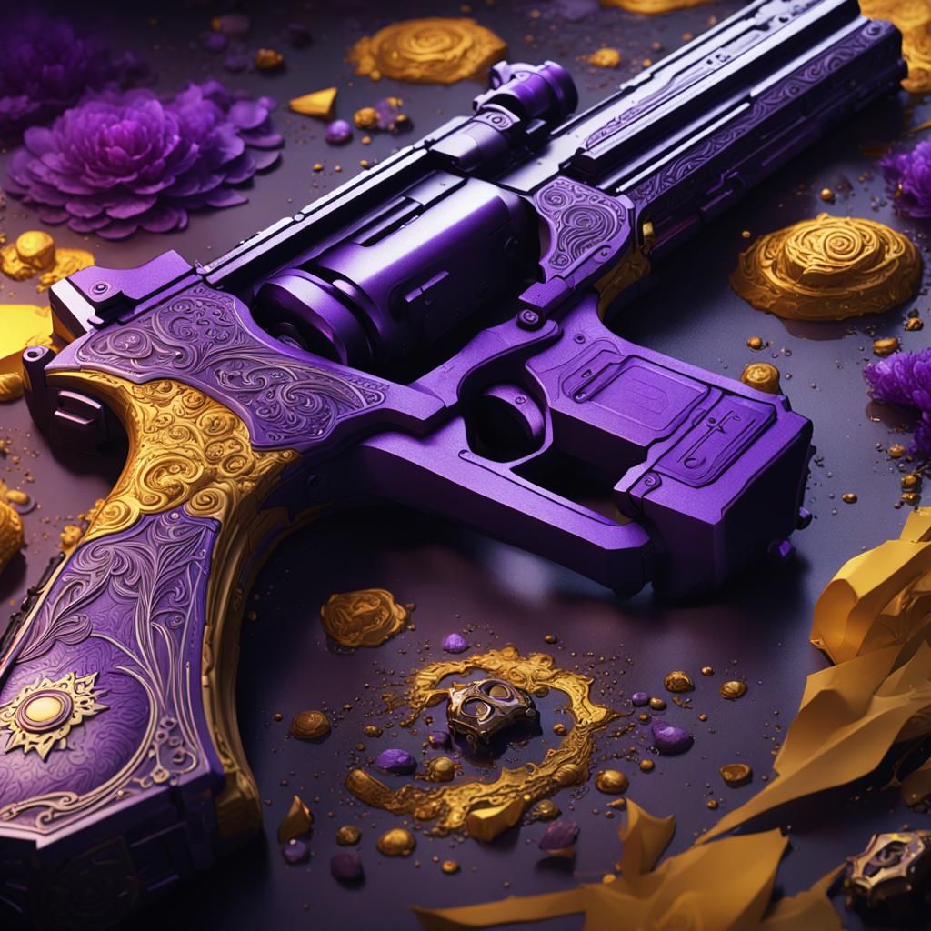 Intricately Detailed Gun in Dark Fantasy Concept Art