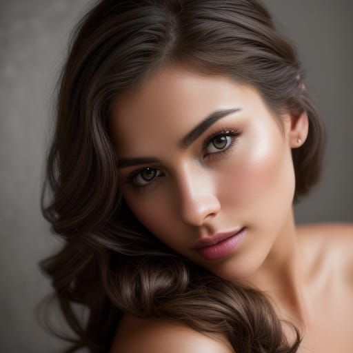 Breathtaking Hyper-Realistic Portrait of a Gorgeous Brunette...