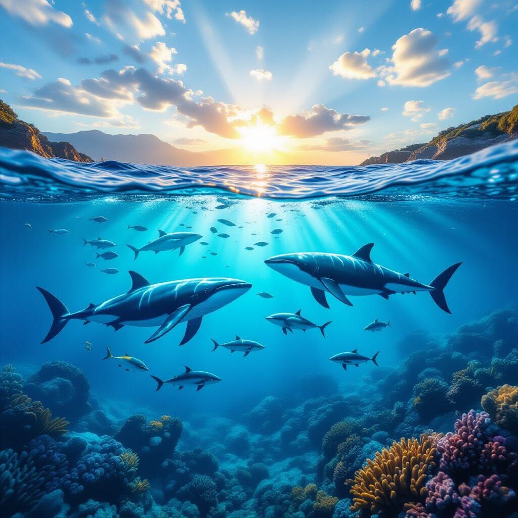 South African Sardine Run Double Exposure