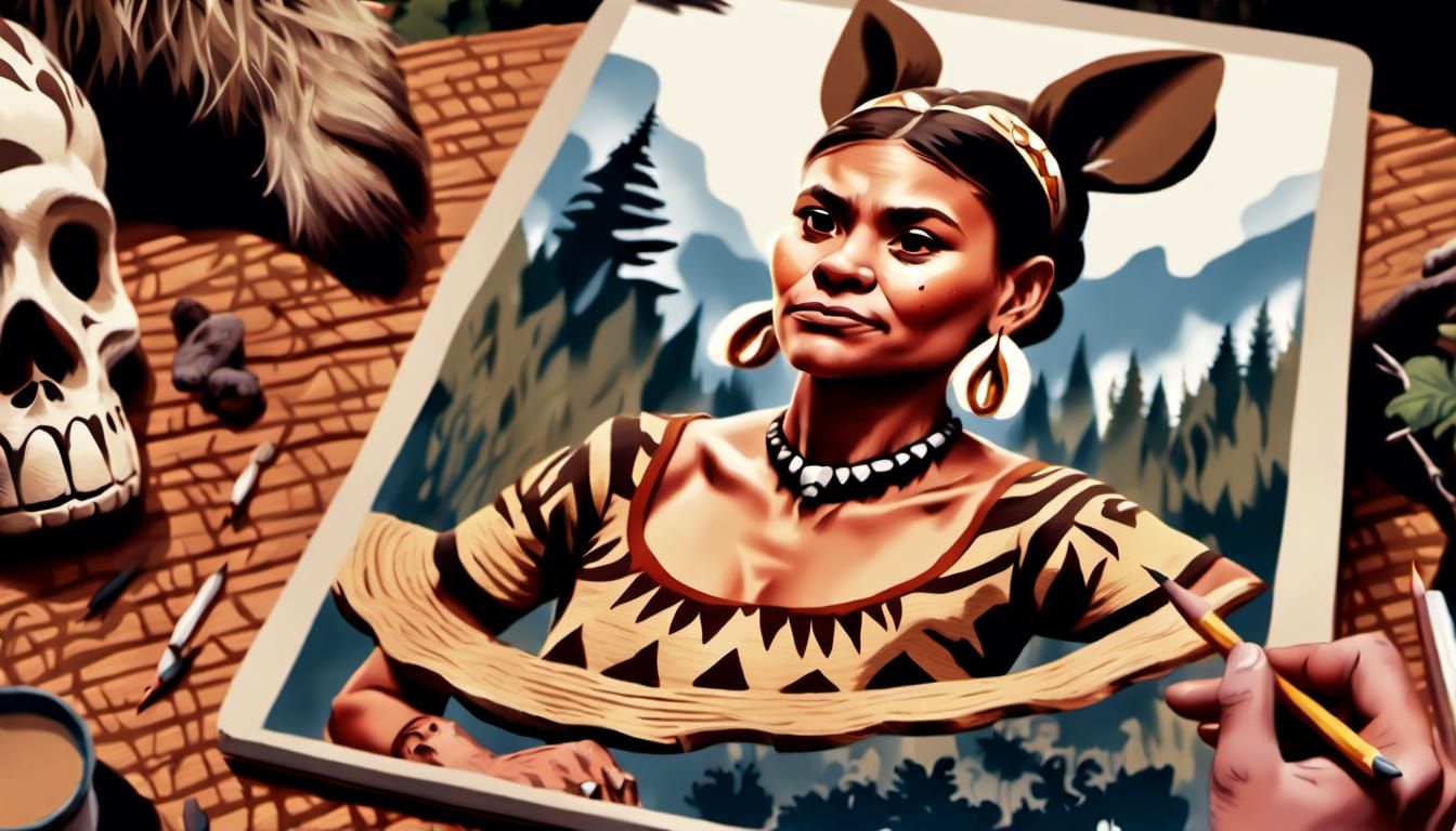 Prehistoric Tribe in Jenny Nyström Style