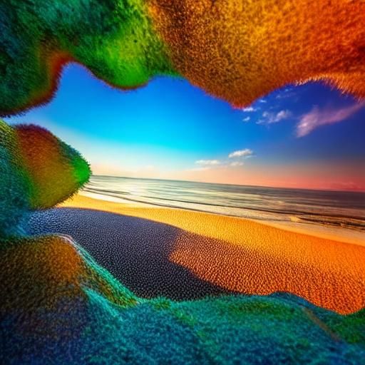 Vibrant Tropical Beach Macro Shot in HDR