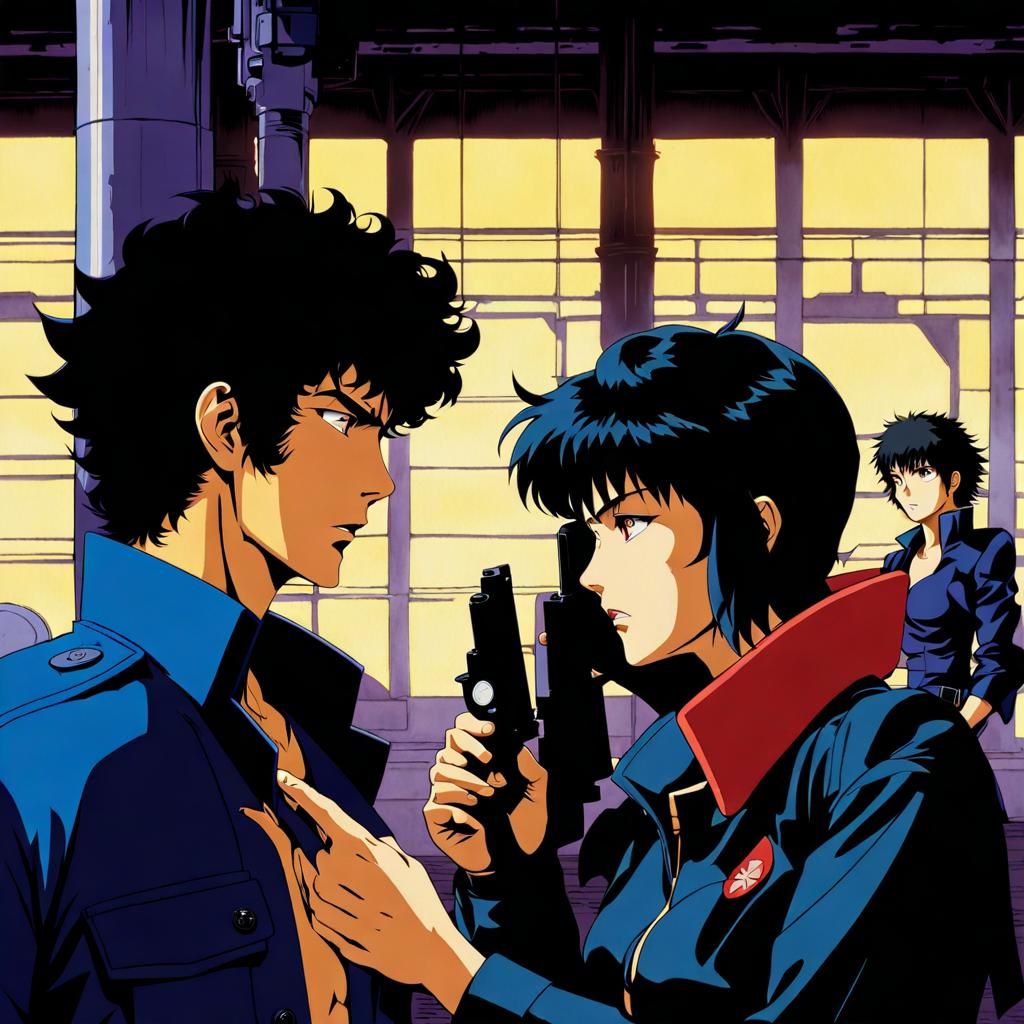 Spike Spiegel and Motoko Kusanagi Meet