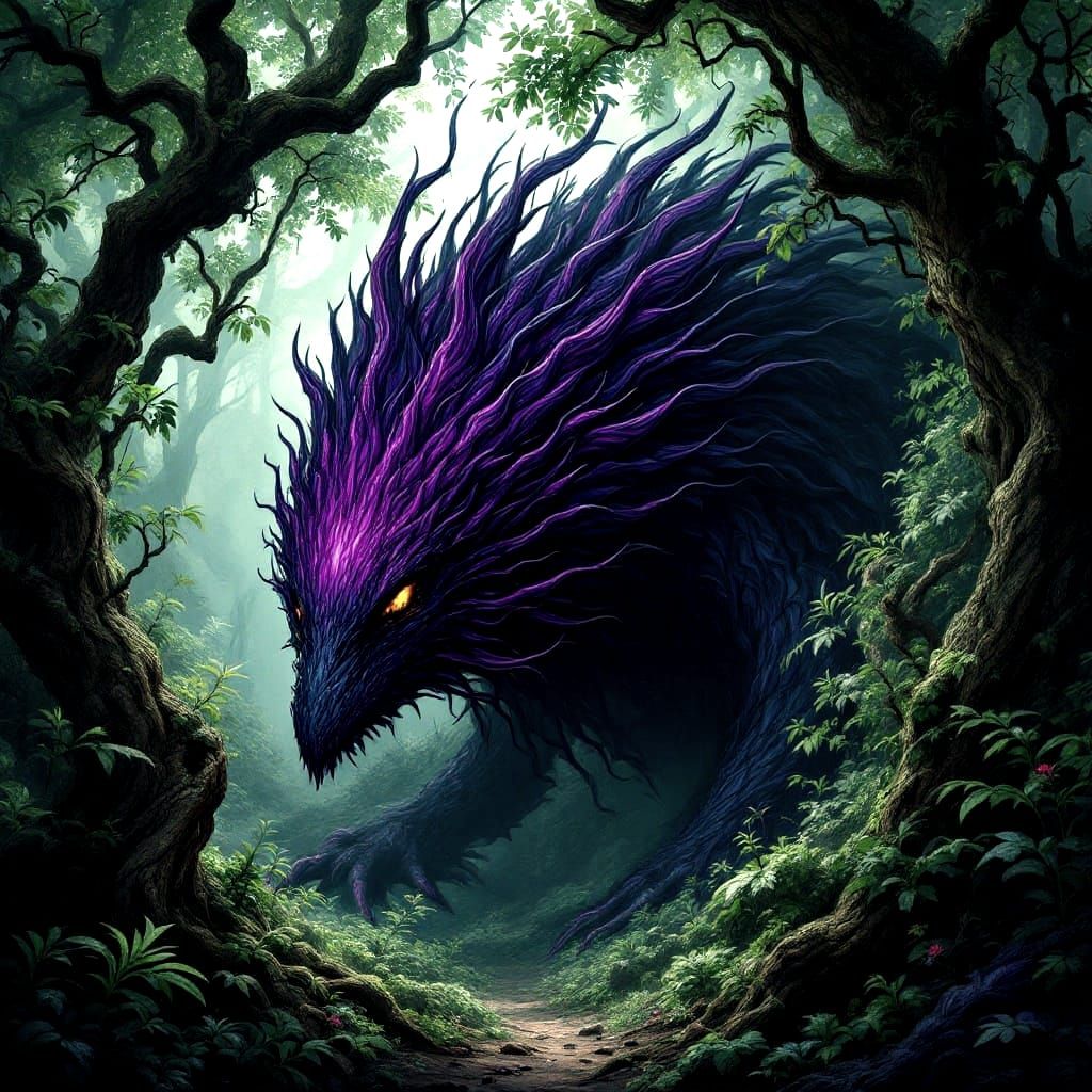 Whimsical Emerald Forest Monster