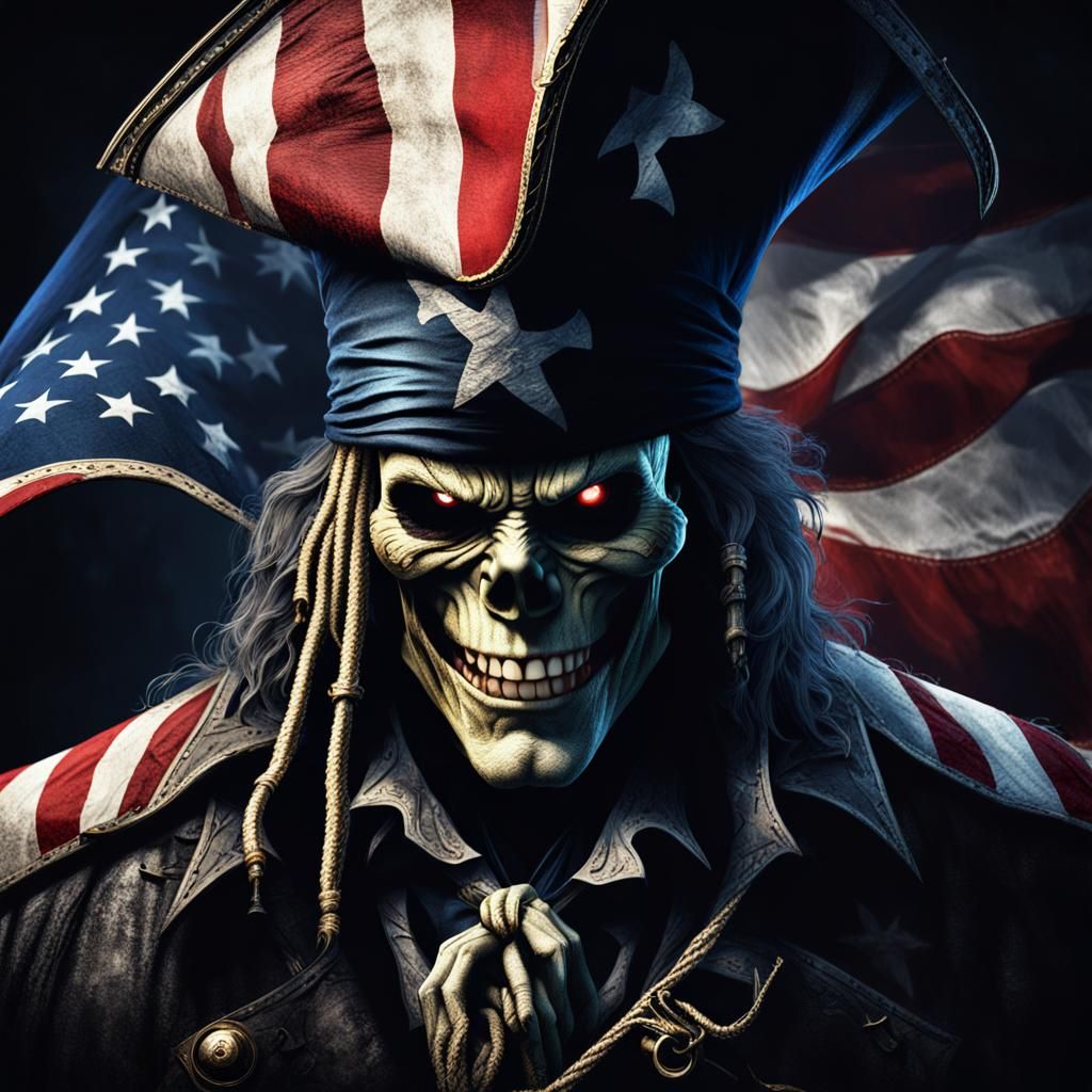 USA Super Villain Pirate in Disney-Pixar Style