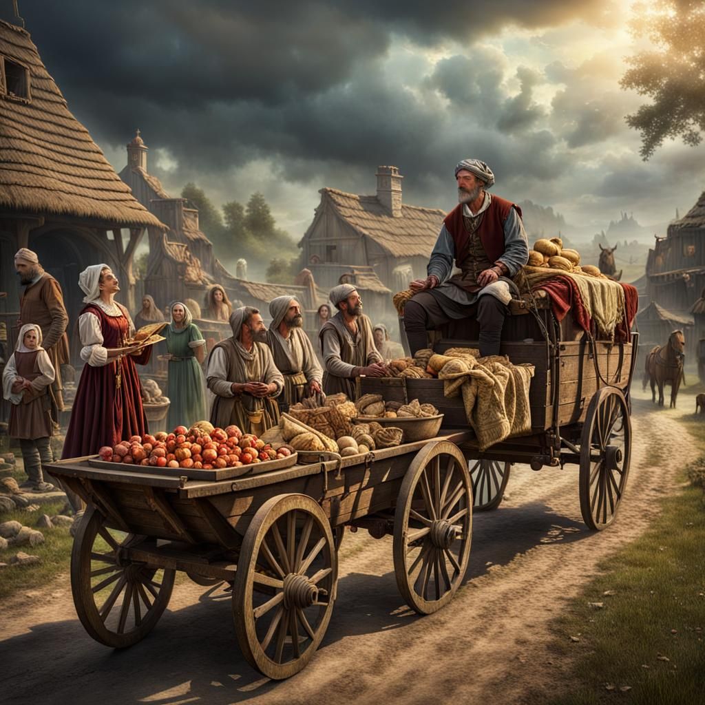 Renaissance Storyteller's Mysterious Tale: Digital Matte Pai...