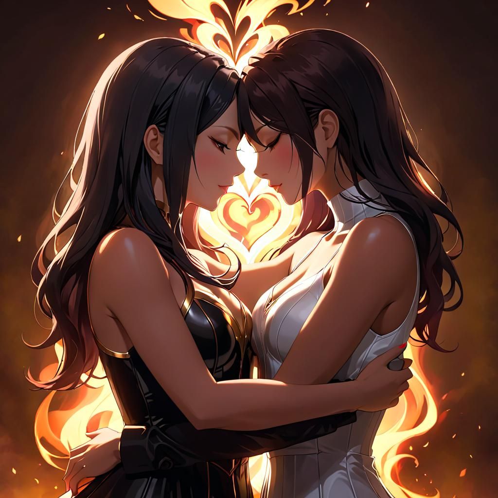 Two Women Embracing: A Soulful Connection