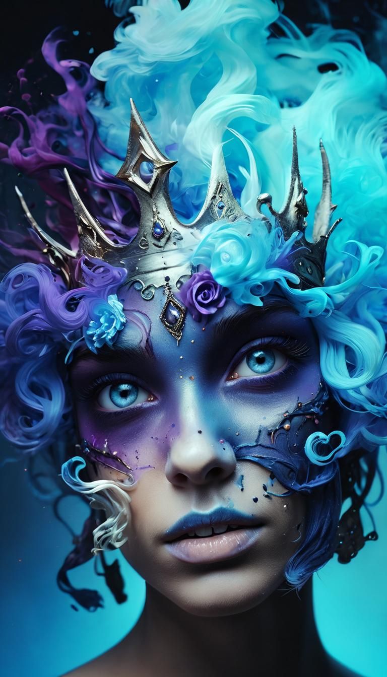 Surrealistic Masterpiece of a Mutant Creature in a Dark, Smo...