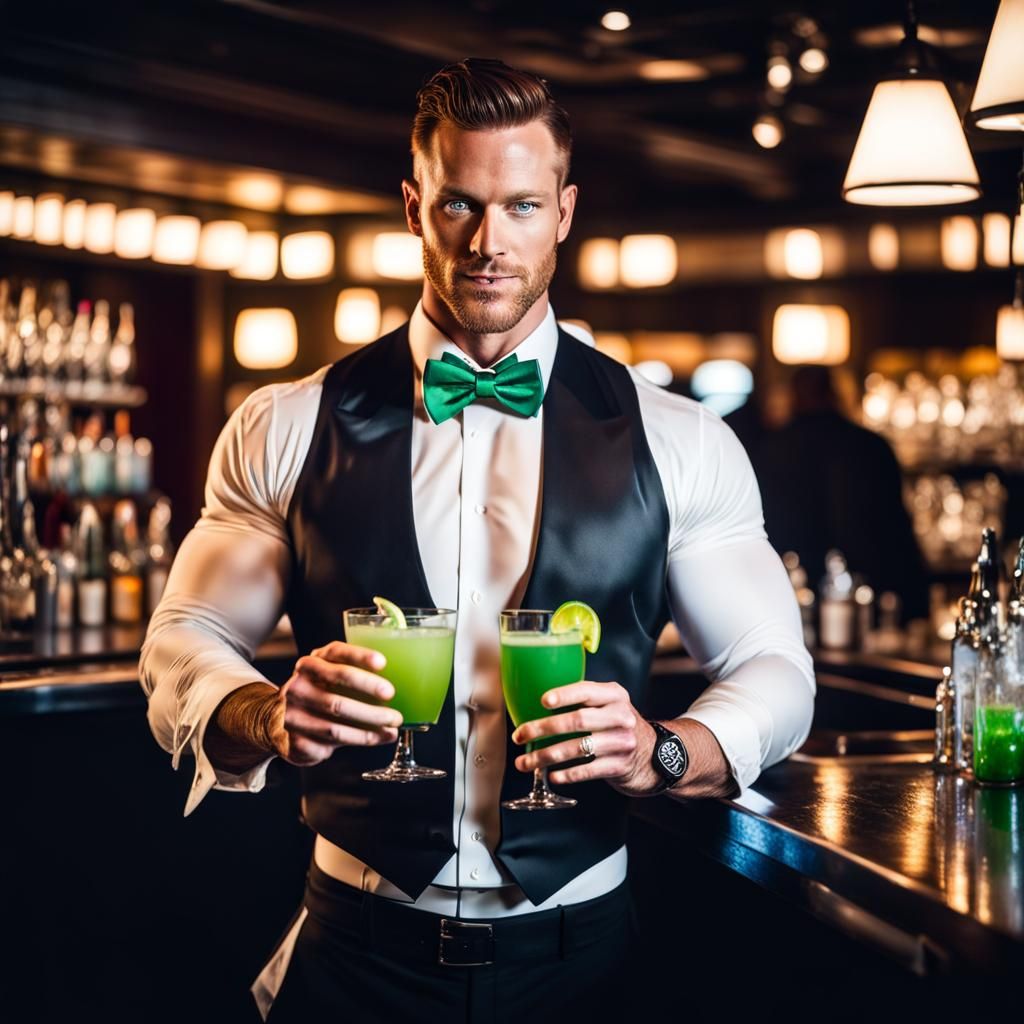 Chippendales Dancer Serving Drinks: Professional Photography