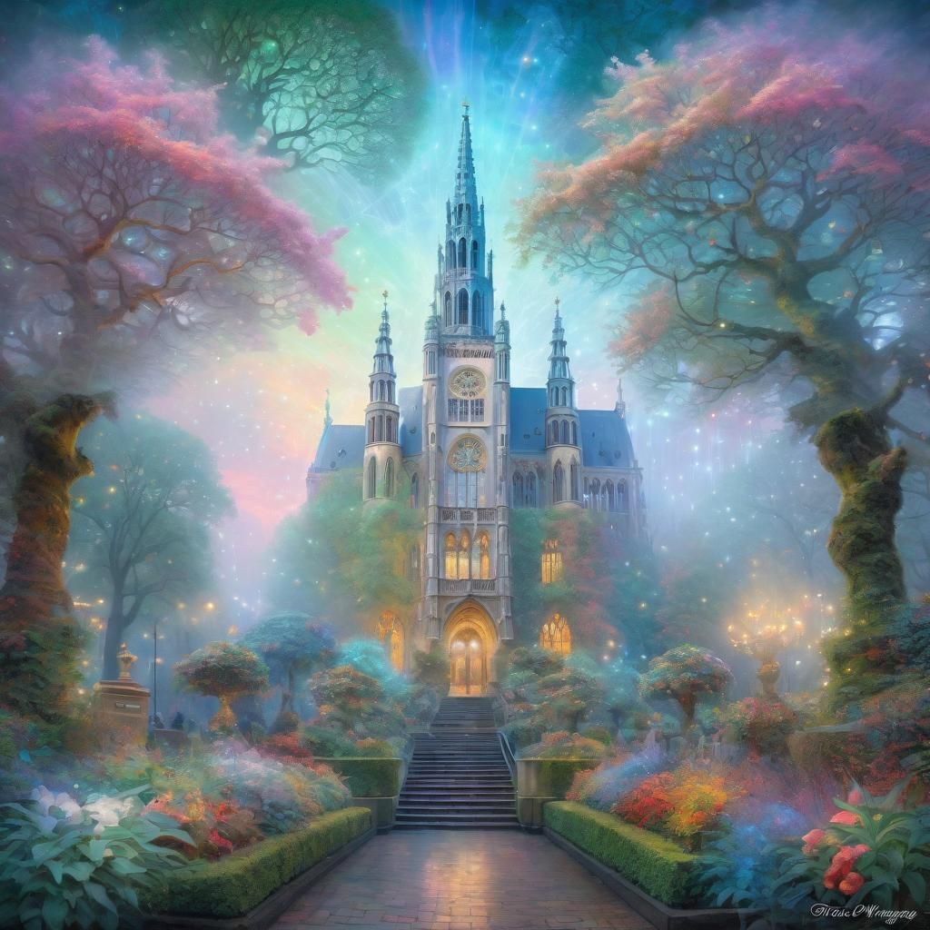 Atomium in Brussels: Ethereal Fantasy Illustration