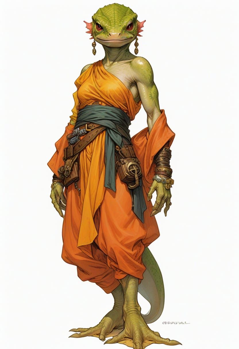 Axolotl Frog Pirate: Heroic Fantasy Illustration