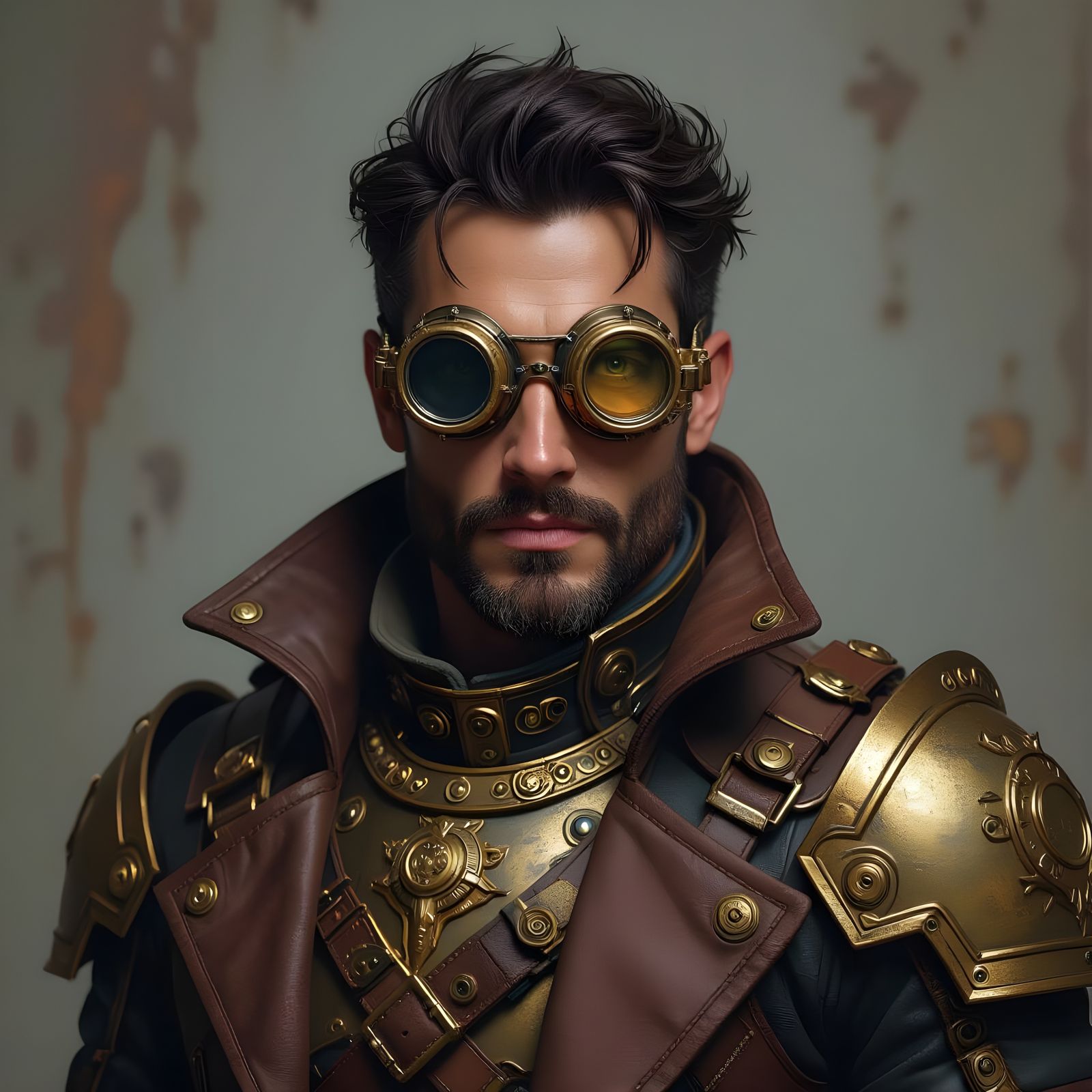 Steampunk IT Warrior Portrait in 8k