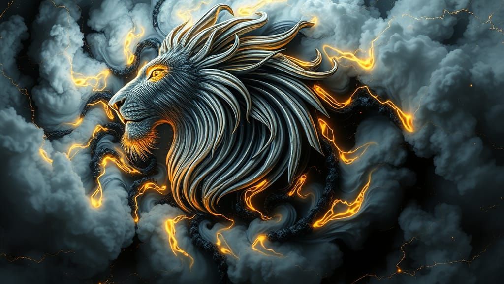 Celestial Lion's Mane Fractal Art