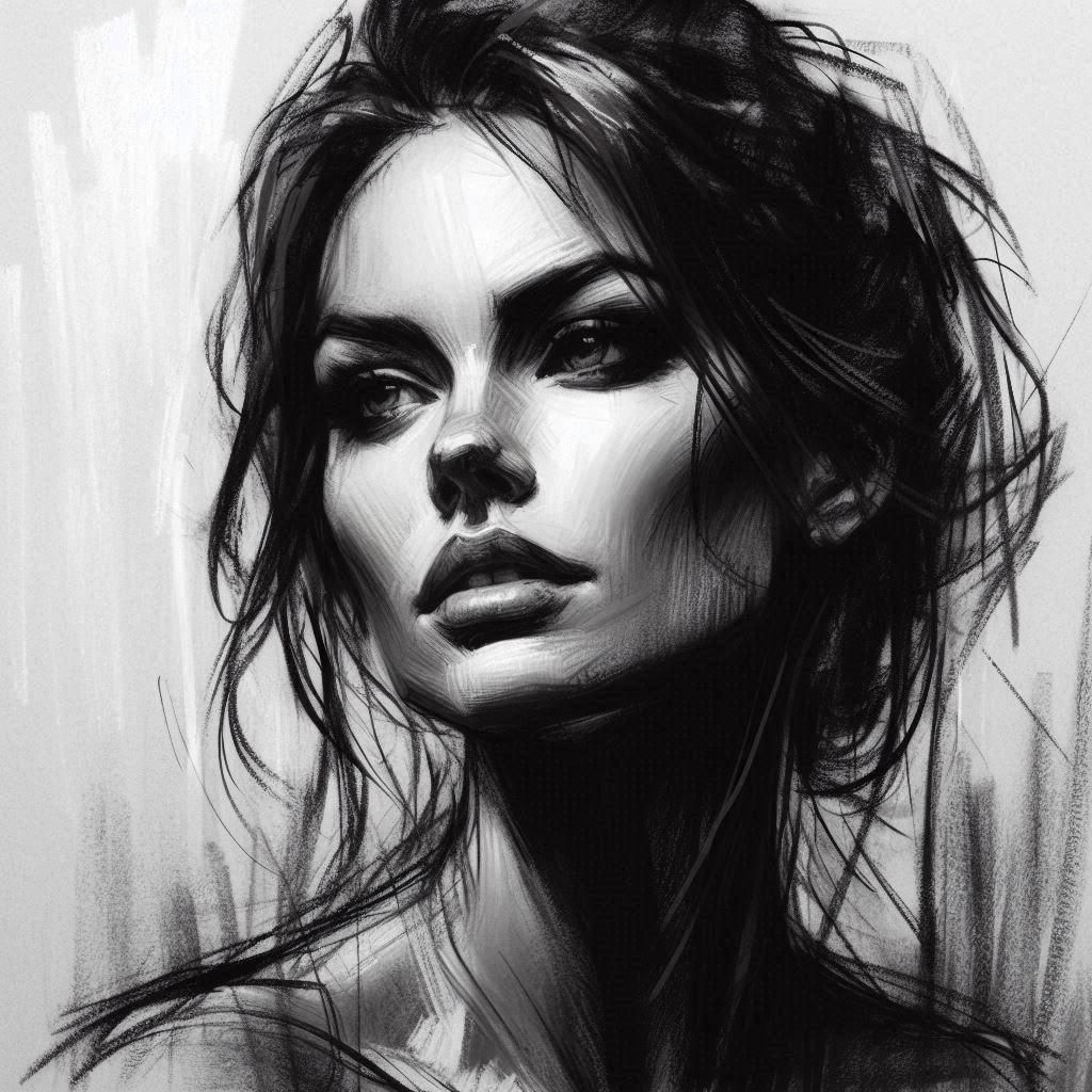 Classic Charcoal Drawing