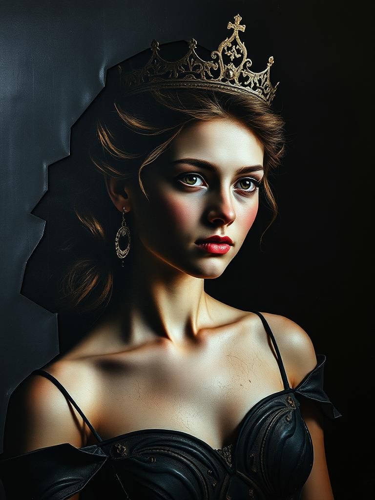 Metal Cutout Portrait of a Shadowy Princess